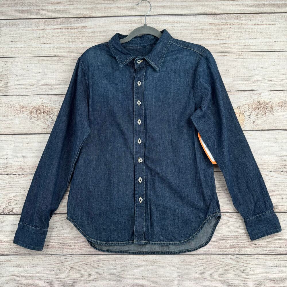 Outerknown Sydney Button‎ Down Denim Shirt Womens Small Bowery Blue SAMPLE